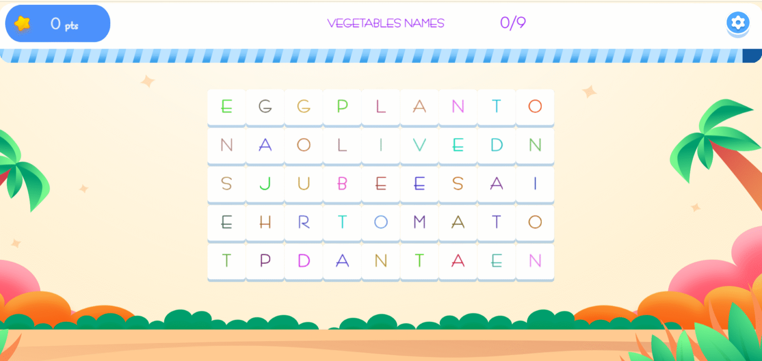 Crossword Vegetables